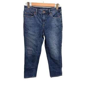 Lands’ End Mid Rise Crop Blue Denim Jeans Sz 4